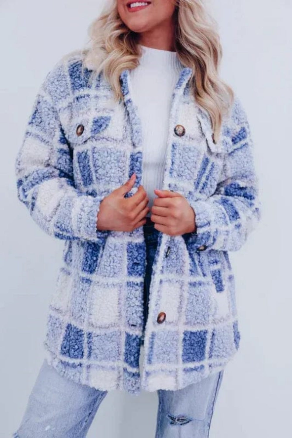 Women's Teddy Plaid Wool Jacket