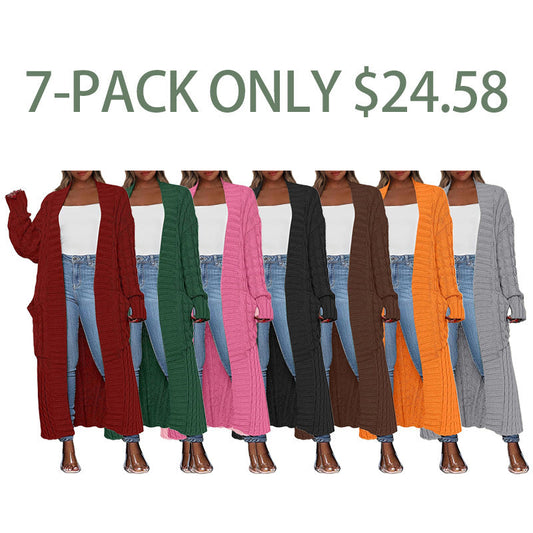 Women's Long Cardigan 2024 Oversized Coat Long Sleeve Open Cardigan Knitted Extra