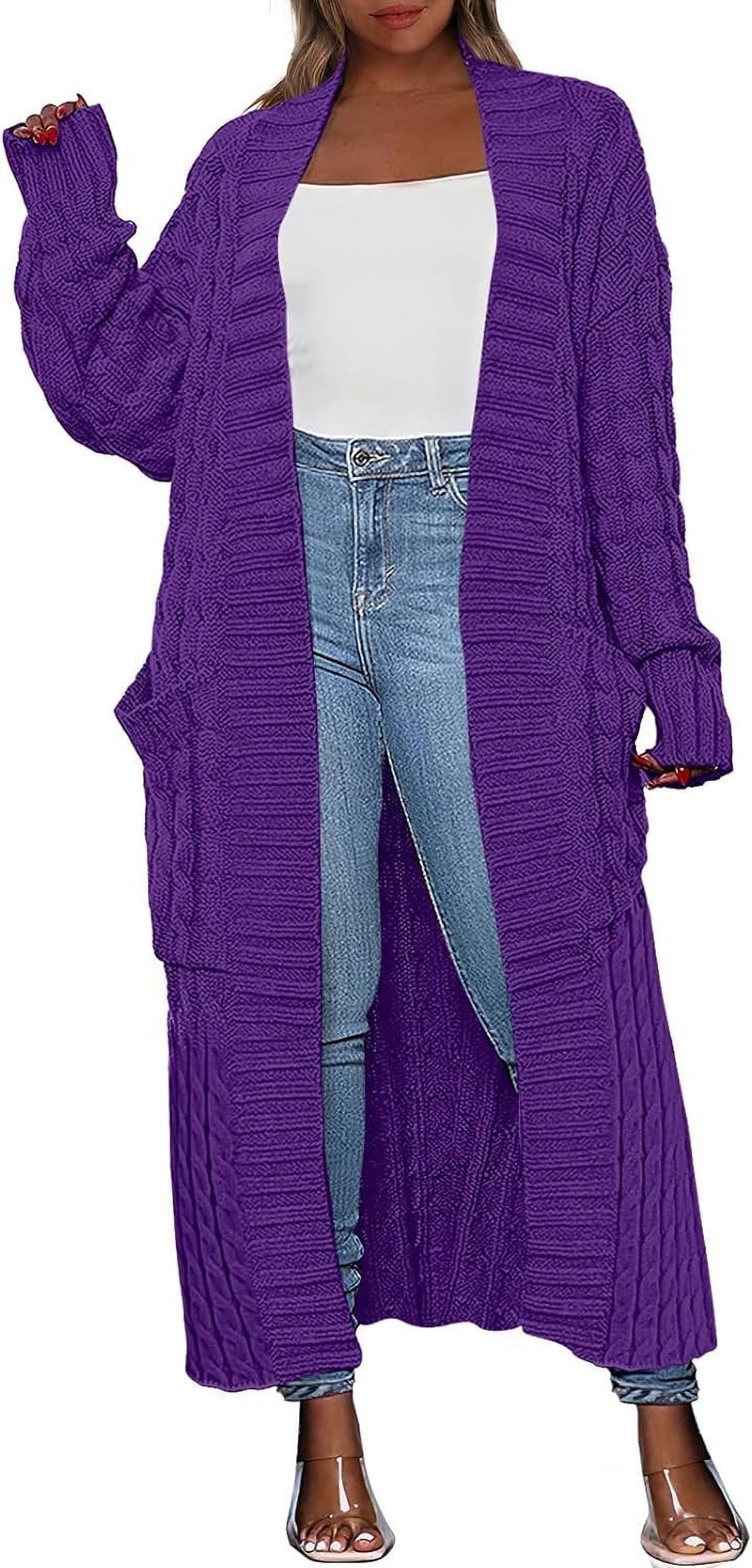 Women's Long Cardigan 2024 Oversized Coat Long Sleeve Open Cardigan Knitted Extra