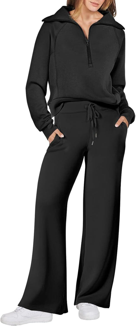 Women 2 Piece Outfits Sweatsuit Oversized Sweatshirt Sweatpants Tracksuit Sweat Lounge Matching Set