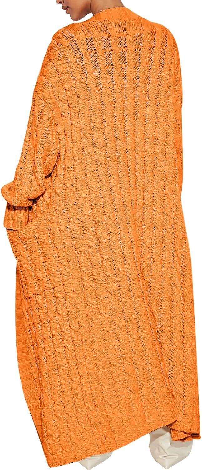 Women's Long Cardigan 2024 Oversized Coat Long Sleeve Open Cardigan Knitted Extra